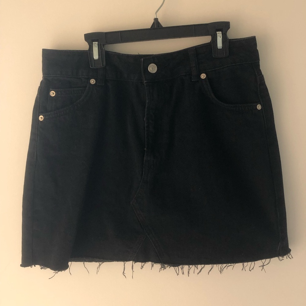 Topshop MOTO Black Jean Skirt US Size 8
